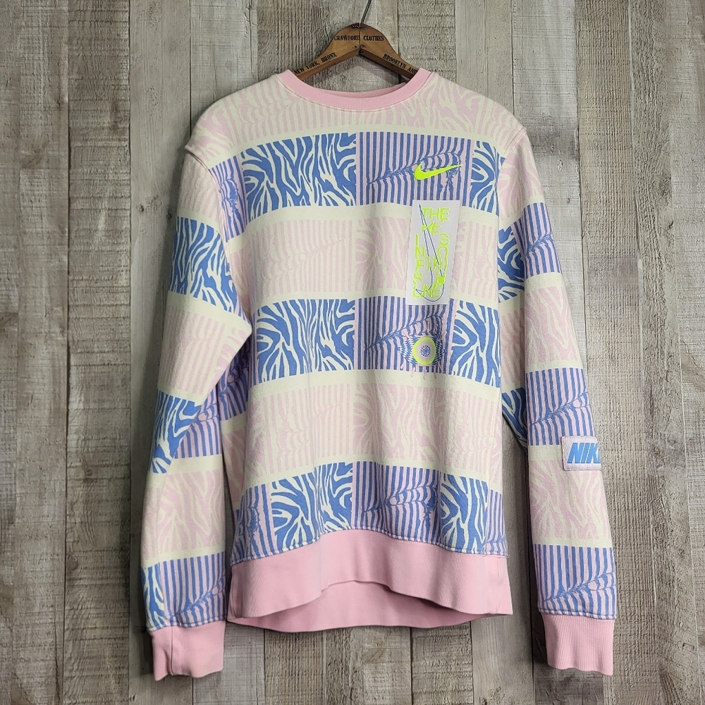 Nike Pastel Striped Sweatshirt. Mens Size Small.